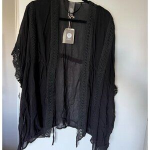 NWT Vince Camuto Black Kimono Bathing Suit Cover-up
